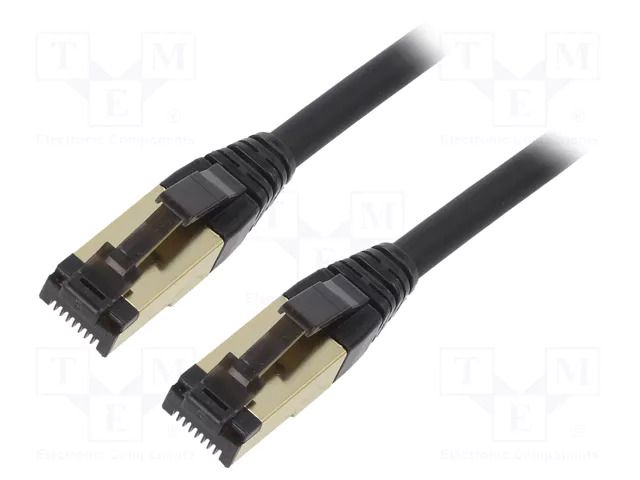 Patch cord; S/FTP; Cat: Cat 8; RJ45 plug,both sides; stranded; Cu GEMBIRD PP8-LSZHCU-BK-3M