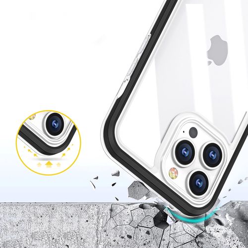 Clear 3in1 case for iPhone 13 Pro Max case gel cover with frame black, Hurtel 5907769338793 5907769338793
