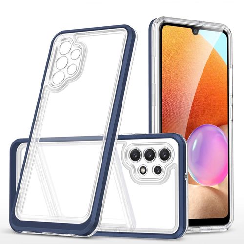 Clear 3in1 Case for Samsung Galaxy A32 5G Frame Gel Cover Blue, Hurtel 5907769338939 5907769338939