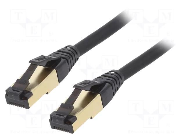 Patch cord; RJ45 plug,both sides; S/FTP; Cat 8; stranded; Cu; LSZH GEMBIRD PP8-LSZHCU-BK-1.5M