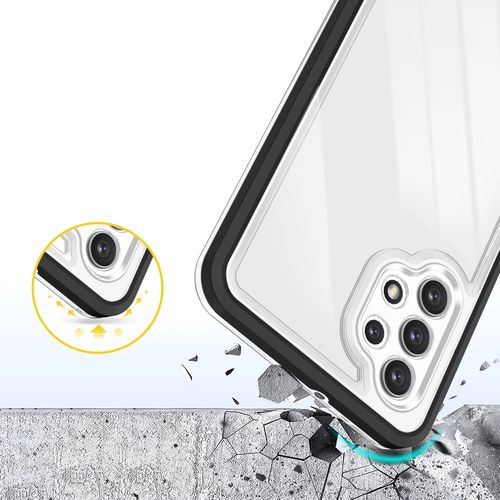 Clear 3in1 Case for Samsung Galaxy A72 4G Frame Gel Cover Black, Hurtel 9145576242780 9145576242780