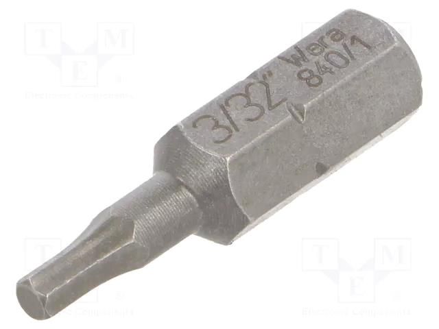 Screwdriver bit; Hex Plus key; HEX 3/32"; Overall len: 25mm WERA WERA.05135072001