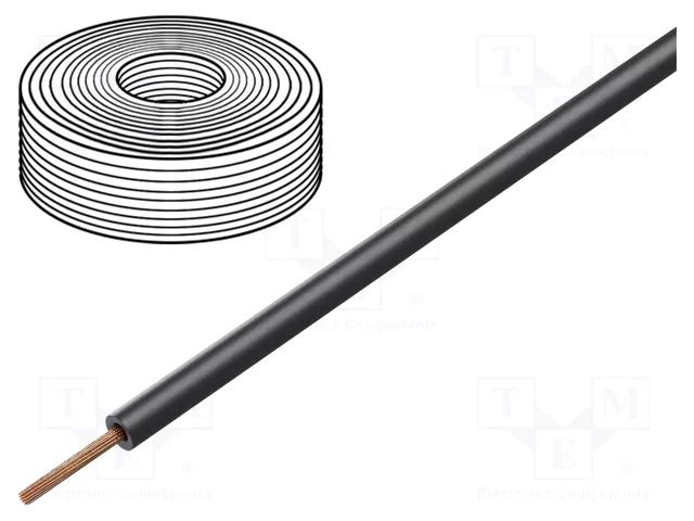 Wire; H05Z-K; stranded; Cu; 1mm2; LSZH; black; 300V,500V; 100m HELUKABEL H05Z-K-1X1BK