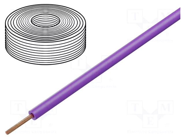 Wire; H05Z-K; stranded; Cu; 0.75mm2; LSZH; violet; 300V,500V; 100m HELUKABEL H05Z-K-1X0.75VI