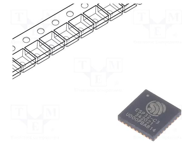 IC: SoC; Bluetooth: BLE; WiFi; FTP,HTTP,IPv4,TCP,UDP; SMD; QFN32 ESPRESSIF ESP32C3