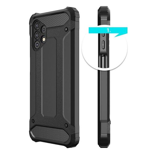Hybrid Armor Case Tough Rugged Cover for Samsung Galaxy A73 blue, Hurtel 9145576242193 9145576242193