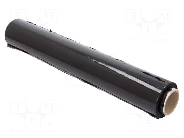 Stretch film; Width: 0.5m; Thick: 23um; black; 1.2kg PLAST PL.FS50/1.5BK