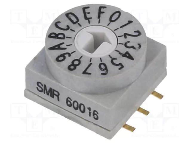 Encoding switch; Pos: 16; SMD; 80mΩ; DC load @R: 0.2A/42VDC; LCP KNITTER-SWITCH SMR60016