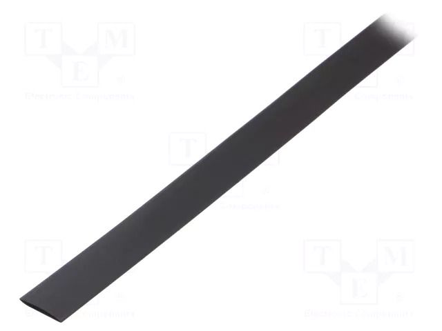 Heat shrink sleeve; 9.5mm; black; Diam.after shrinking: 4.8mm HELLERMANNTYTON TR27-9.5/4.8-BK