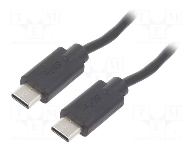 Cable; USB 2.0; USB C plug,both sides; 3m; black QOLTEC QOLTEC-52348