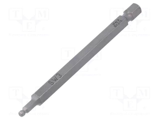 Screwdriver bit; hex key,spherical; HEX 3mm; 1/4" WERA WERA.05059680001