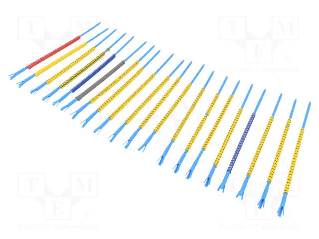 A kit of cable labels; 2.5÷5mm; PVC; grey; -30÷80°C; UL94V-0 WEIDMÜLLER WM-0572901531