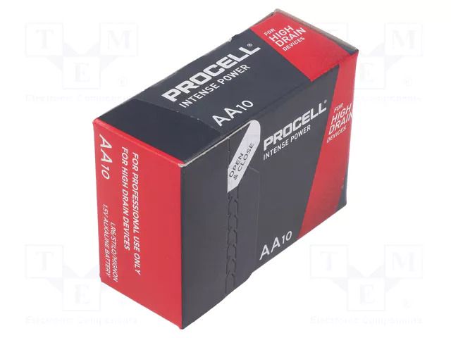 Battery: alkaline; AA; 1.5V; 3112mAh; non-rechargeable; 10pcs. PROCELL BAT-LR06/DRPRINBOX