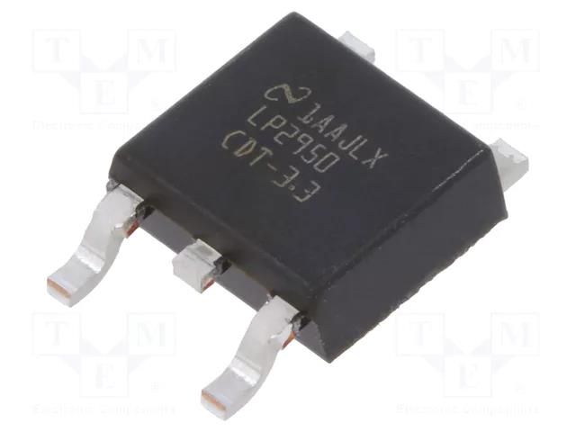 IC: voltage regulator; LDO,fixed; 3.3V; 0.1A; TO252; SMD; tube; Ch: 1 TEXAS INSTRUMENTS LP2950CDT-3.3/NOPB