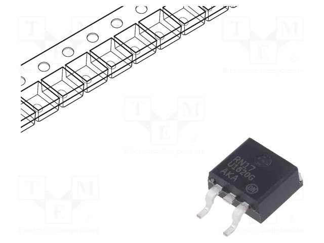 Diode: rectifying; SMD; 200V; 8Ax2; 35ns; D2PAK; Ufmax: 895mV ONSEMI MURB1620CTT4G