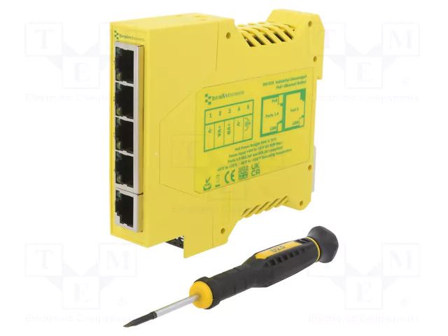 Unmanaged; Number of ports: 5; 44÷57VDC; for DIN rail mounting BRAINBOXES SW-525
