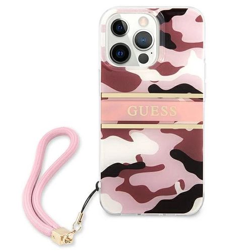 Guess GUHCP13LKCABPI iPhone 13 Pro / 13 6.1&quot; pink/pink hardcase Camo Strap Collection, Guess 3666339023171 3666339023171