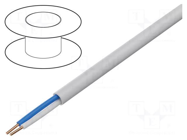 Wire; YTKSY; 1x2x0.8mm; telecommunication; wire; Cu; PVC; white BITNER BITNER-TS0028