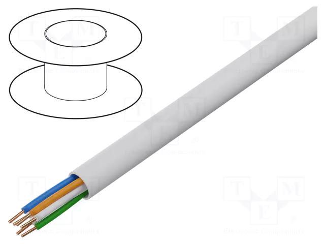 Wire; YTKSY; 3x2x0.5mm; telecommunication; wire; Cu; PVC; white BITNER BITNER-TS0005