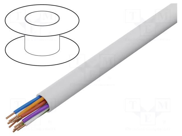 Wire; YTKSY; 7x2x0.5mm; telecommunication; wire; Cu; PVC; white BITNER BITNER-TS0009