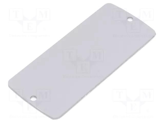Front panel; aluminium; W: 36.9mm; L: 85.8mm; Thk: 2mm TEKO ALP2.1