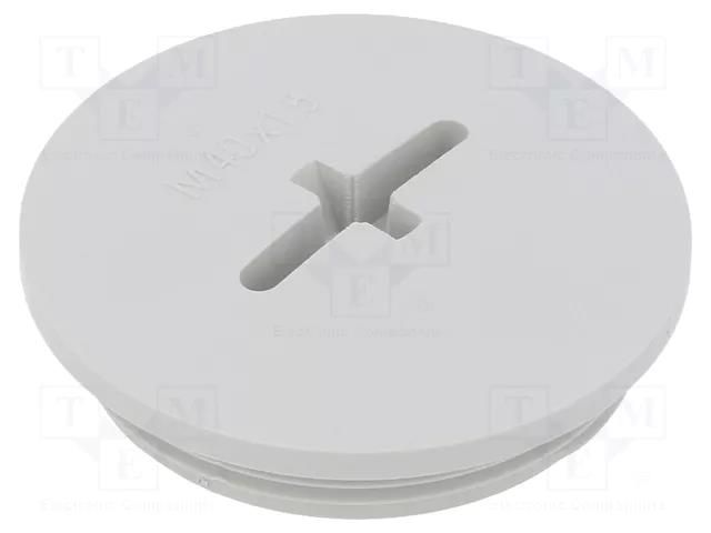 Stopper; M40; 1.5; IP56; polyamide; light grey; Thread: metric; 8mm BM GROUP BM4640