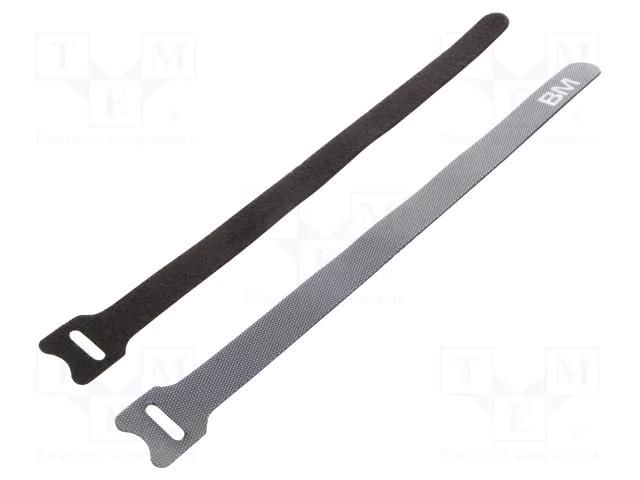 Hook and loop fastener; multi use; L: 229mm; W: 12.7mm; black; 180N BM GROUP BMNV2312