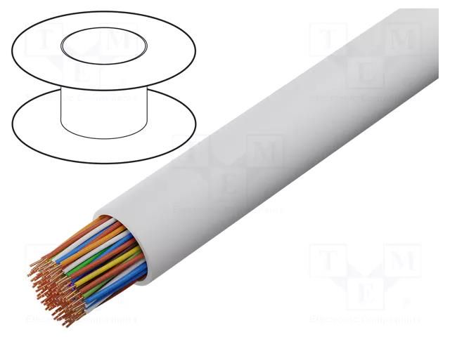 Wire; YTKSY; 53x2x0.5mm; telecommunication; wire; Cu; PVC; white BITNER BITNER-TS0022