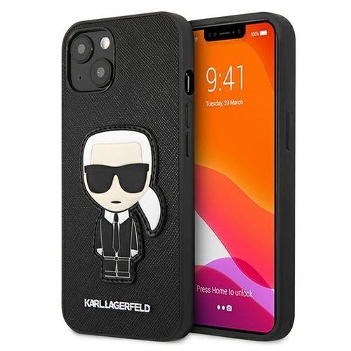 Karl Lagerfeld KLHCP13SOKPK iPhone 13 mini 5,4" czarny/black hardcase Saffiano Ikonik Karl`s Patch, Karl Lagerfeld 3666339028176 3666339028176