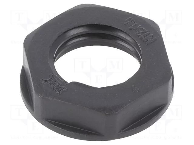 Nut; M12; polyamide; black; Thread: metric; Pitch: 1.5; -20÷90°C BM GROUP BM4812N