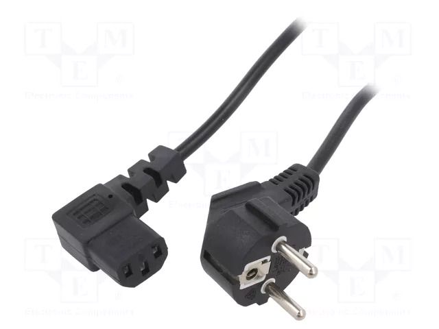 Cable; 3x0.75mm2; PVC; 1.2m; black; 10A; 250V ESPE KAB-EUL-P3L-1.2-BK