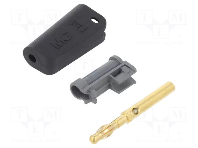 Connector: 4mm banana; plug; 19A; 30VAC; 60VDC; black; gold-plated STÄUBLI LM-4A-30-21
