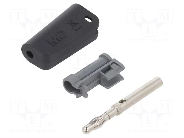 Connector: 4mm banana; plug; 19A; 30VAC; 60VDC; black; 1mm2 STÄUBLI LM-4N-30-21