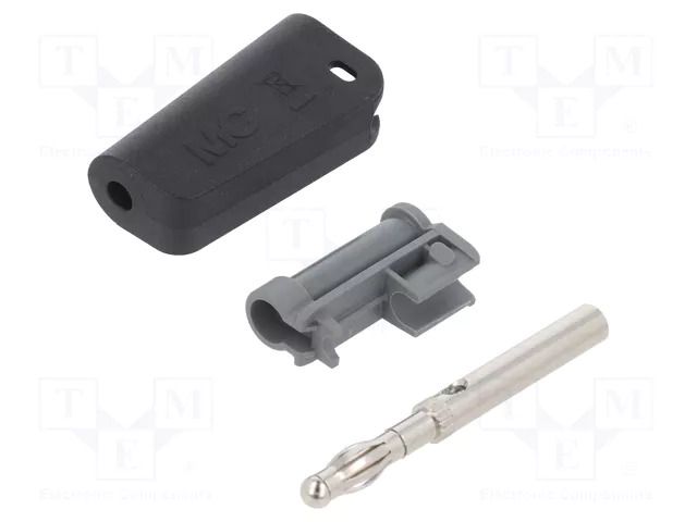 Connector: 4mm banana; plug; 19A; 30VAC; 60VDC; black; 2.5mm2 STÄUBLI LM-4N-39-21
