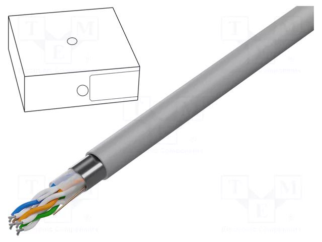 Wire; F/UTP; 4x2x24AWG; 5e; stranded; CCA; Insulation: PVC; grey GEMBIRD FPC-5004E-L/100