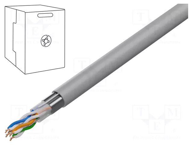 Wire; F/UTP; 4x2x24AWG; 5e; wire; Cu; Insulation: PVC; grey; 305m GEMBIRD FPC-5004E-SO