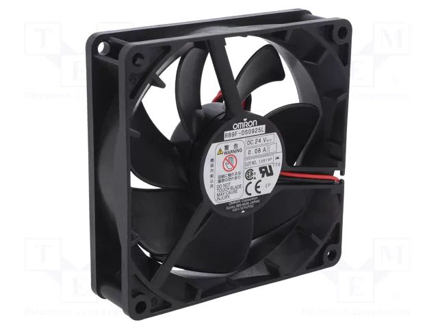 Fan: DC; axial; 92x92x25mm; 74.4m3/h; 30dBA; ball; 2650rpm OMRON R89F-DS0925L