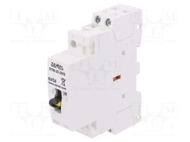 Contactor: 2-pole installation; 25A; 230VAC; NO x2; STM; -5÷60°C ZAMEL STM-25-20/S