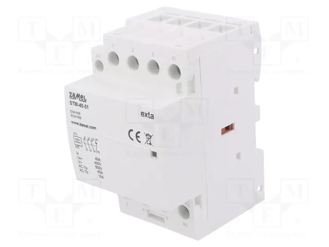 Contactor: 4-pole installation; 40A; 230VAC; NC + NO x3; STM ZAMEL STM-40-31