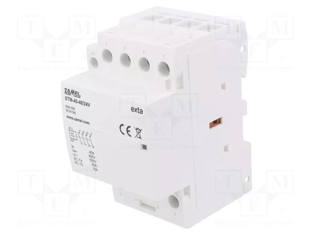 Contactor: 4-pole installation; 40A; 24VAC,24VDC; NO x4; STM ZAMEL STM-40-40/24V