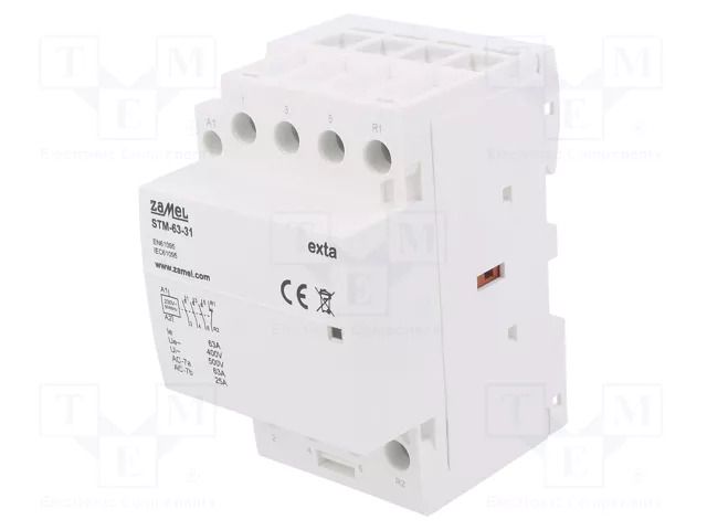 Contactor: 4-pole installation; 63A; 230VAC; NC + NO x3; STM ZAMEL STM-63-31