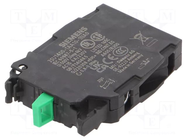 Contact block; 22mm; -25÷70°C; screw terminals; Contacts: NO SIEMENS 3SU1400-1AA10-1NA0