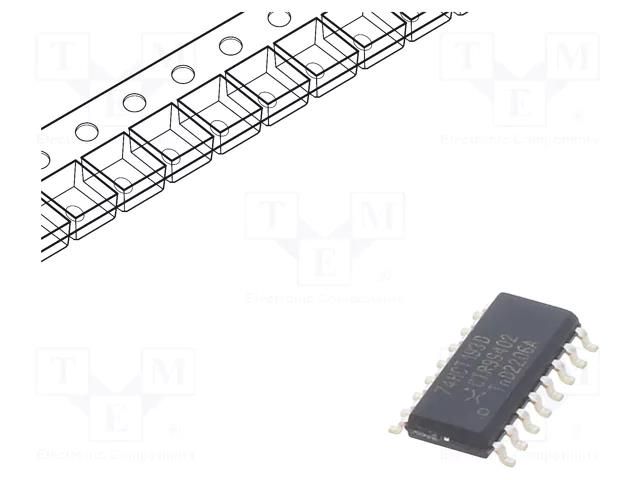 IC: digital; 4bit,binary up/down counter; CMOS,TTL; SMD; SO16; HCT NEXPERIA 74HCT193D.653