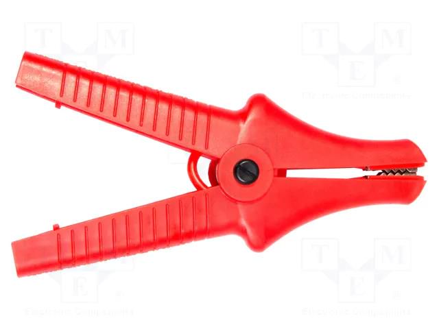 Crocodile clip; 32A; red; max.43mm; 11kV; Type: insulated SONEL WAKRORE32K09