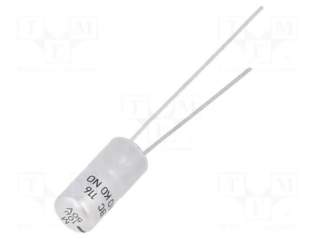 Capacitor: electrolytic; THT; 10uF; 50VDC; Ø5x11mm; Pitch: 2.5mm VISHAY MAL211651109E3