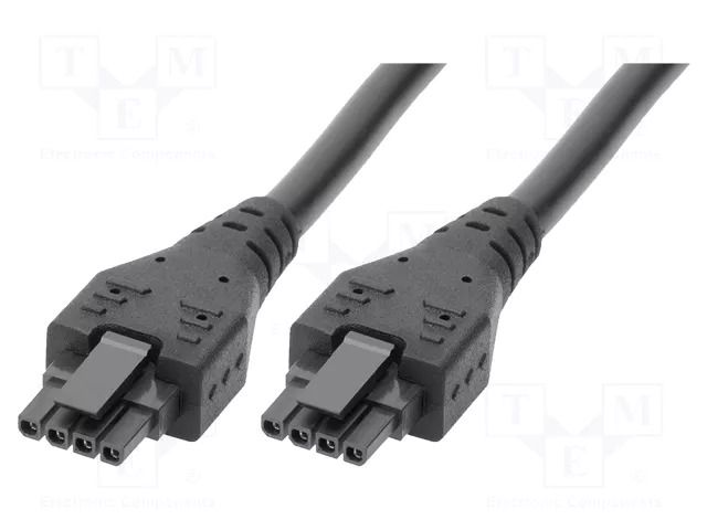 Cable; female; PIN: 4; Len: 3m; 8.5A; Insulation: PVC; Colour: black MOLEX MX-214770-0430