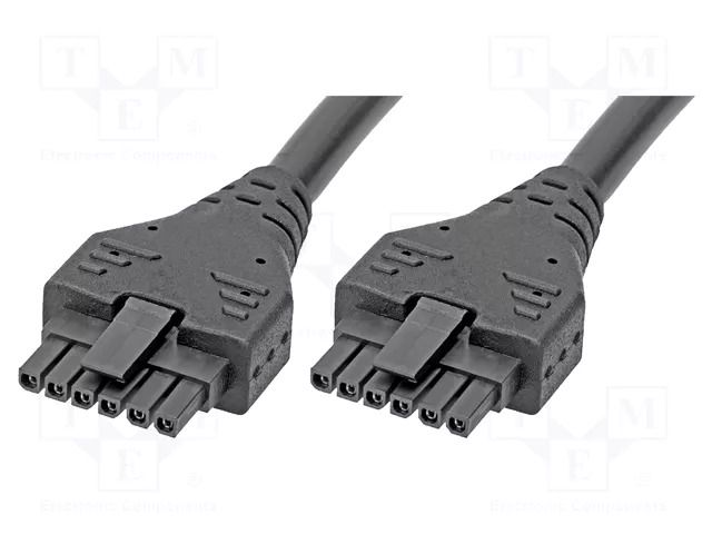 Cable; female; PIN: 6; Len: 3m; 8.5A; Insulation: PVC; Colour: black MOLEX MX-214770-0630