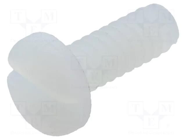 Screw; UNC6-32x9.5; Head: cheese head; slotted; polyamide KEYSTONE KEYS9335