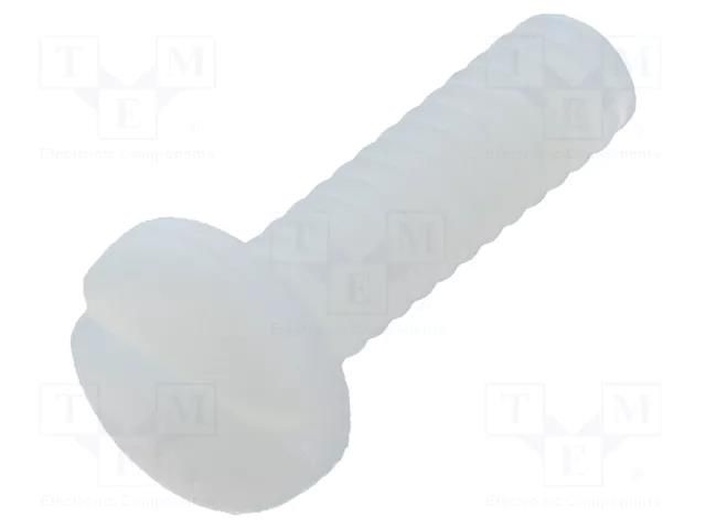 Screw; UNC6-32x12.7; Head: cheese head; slotted; polyamide KEYSTONE KEYS9336