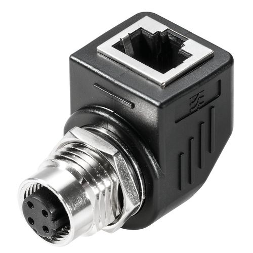 RJ45 plug adapter, IP67, Connection 1: RJ45 90&deg;, Connection 2: M12, Shielding: Yes Weidmuller 8901630000 04032248653584